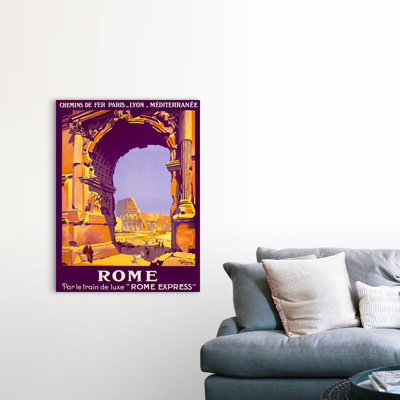 " Rome, French Railway Travel On The Rome Express, Vintage Poster, By Roger Broders " by Roger Broders