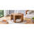 Hexagonal MDF Coffee Table, Characteristic Pattern Stickers, Multi-Hole Design To Give More Storage Space