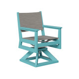 Berlin Gardens Mayhew Swivel Rocker Dining Chair With Mica Pearl Sling Fabric