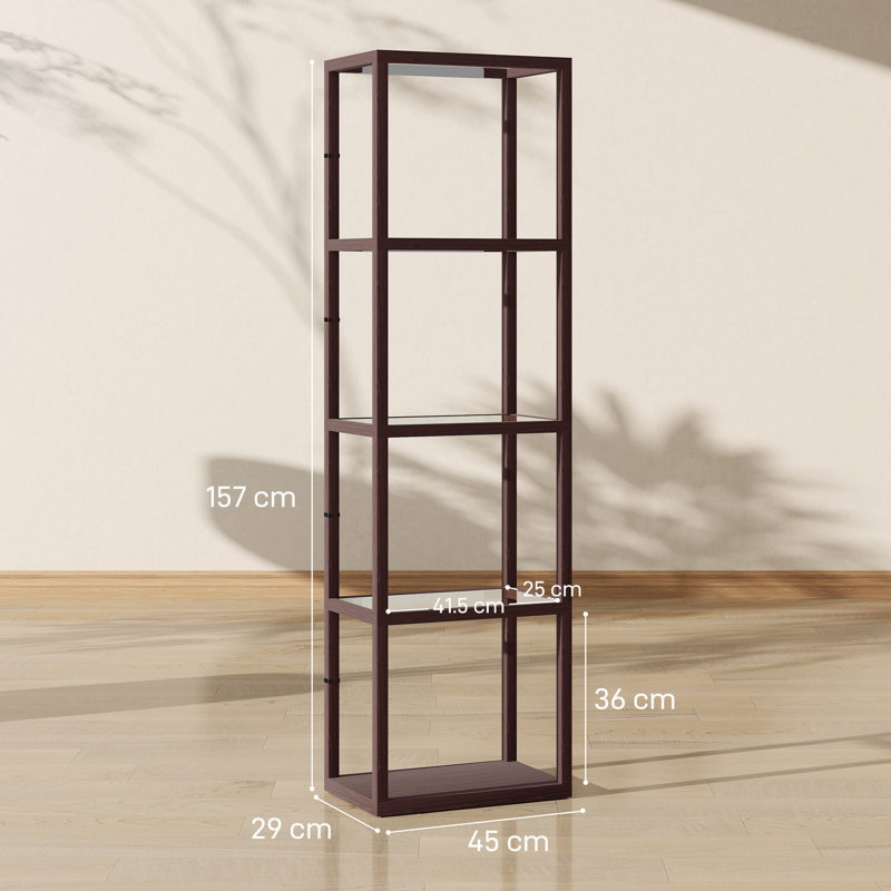 157cm Veneered LED Column Floor Lamp, Brown