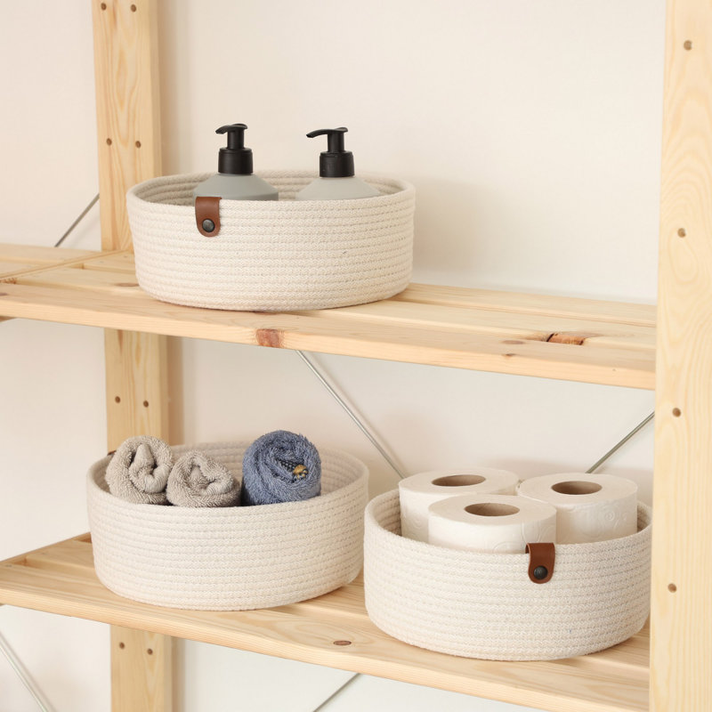 Ebern Designs Decorative Basket, Ecru