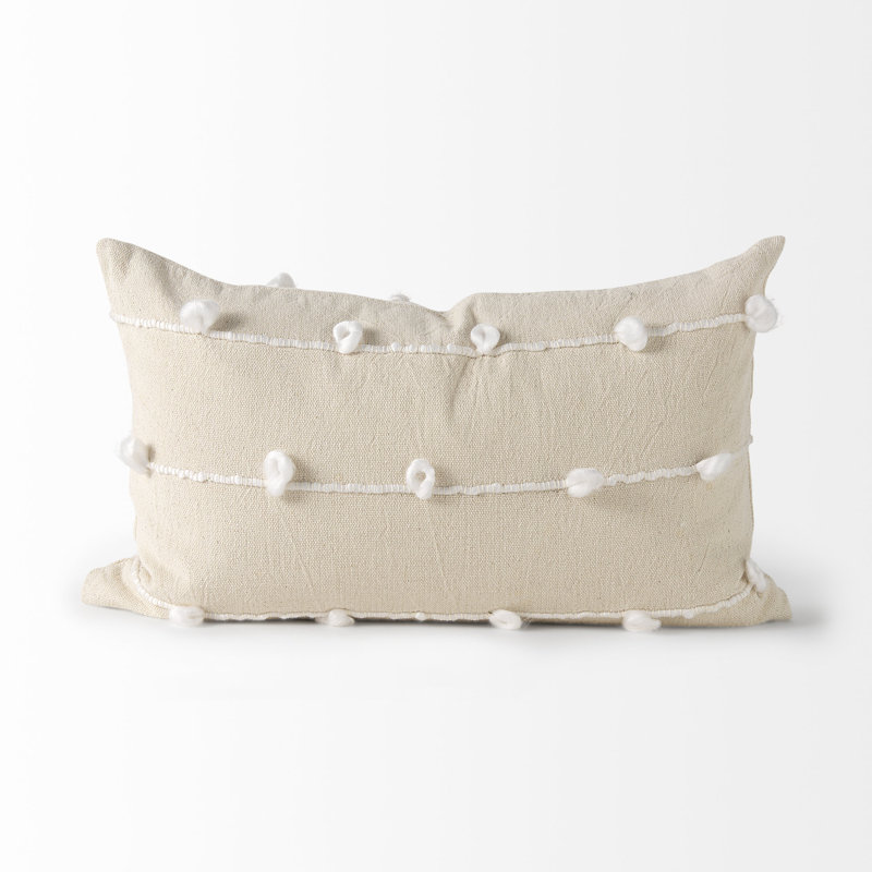 Striped Cotton Reversible Pillow Cover, Height(13") x Width(21")