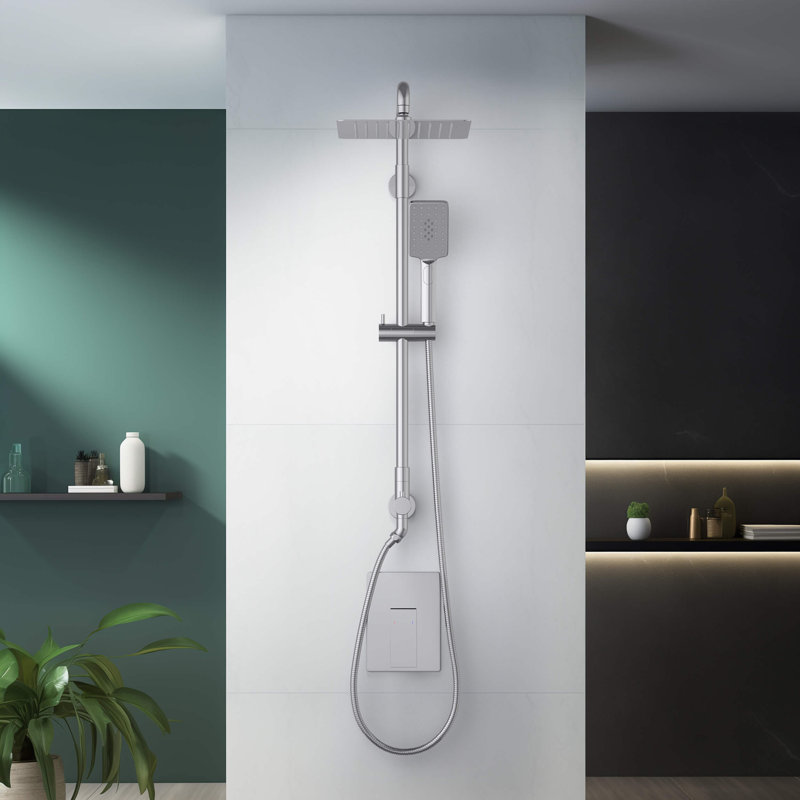 Dual Function Complete Shower System with Rough in-Valve, Chrome