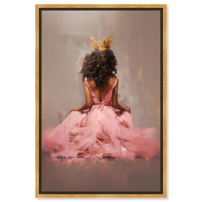 Princess in Pink Canvas Ebony Portrait Art by Art Remedy
