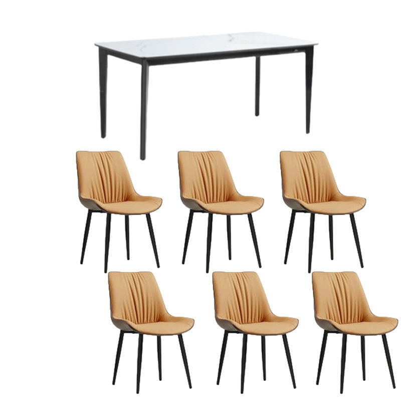 Durable Dining Table Sets with Quality Features., Orange, 29.13"H x 62.99"L x 31.5"W