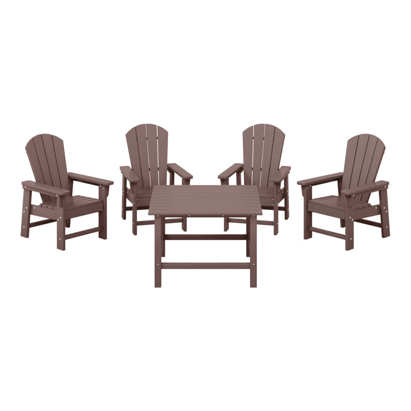Ensemble de salle à manger 5 pièces Laguna Kids Adirondack, Marron foncé