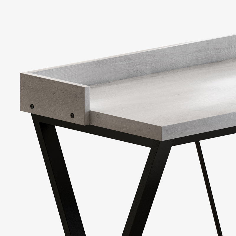 Long Dining Table Set with 3 Stools, Grey/Black
