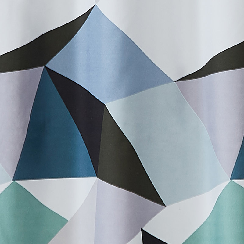 Velarde Geometric Shower Curtain with Hooks Included