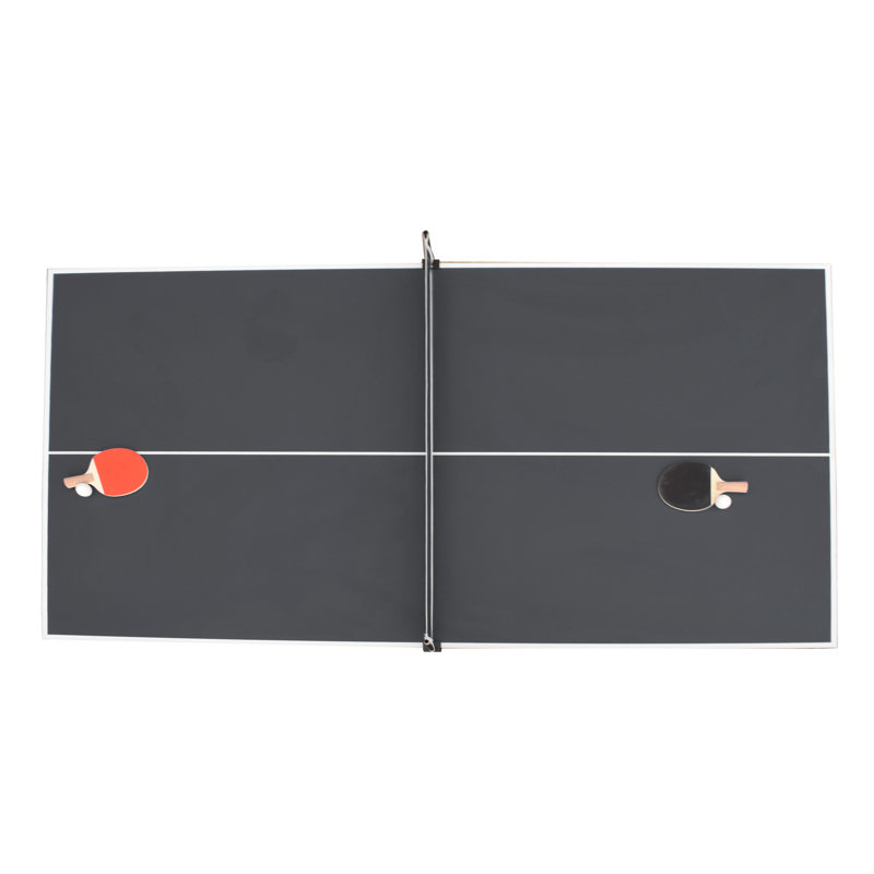 Hathaway Newport Stylish 7 Ft Multi Game Pool Table Combo with Dining Top and Ping Pong – Includes Benches for Home Storage and Accessories