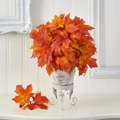 20'' Faux Maple Plant in Metal Planter
