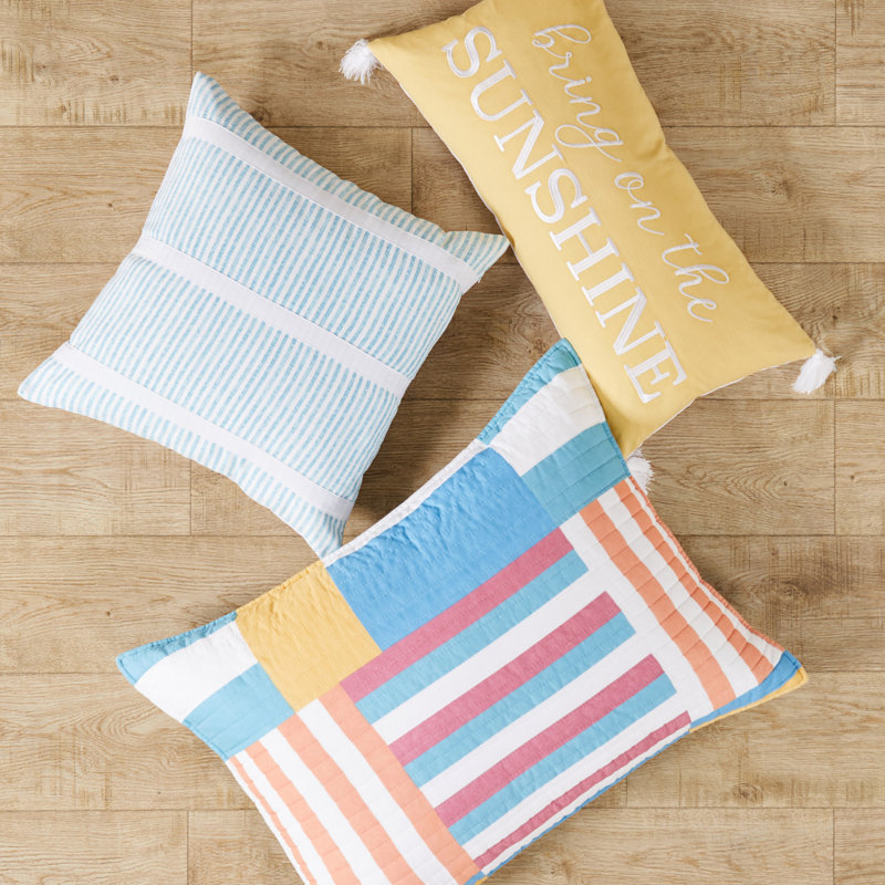 Sol Stripe Patch Sunshine Pillow