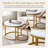 Nesting Round Coffee Tables Set of 2 with Gold Metal Frame – Marble-Pattern MDF Tops, Modern Industrial Accent Tables for Living Room, Bedroom, or Apartment-1023006682