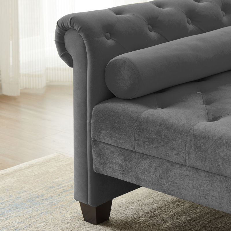 Repose-pieds Crillon, Velours gris foncé