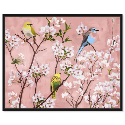 «Little Birds Chirhage Farmhouse», reproduction d'art sur toile par Art Remedy