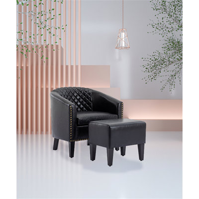 29.13"" W Barrel Chair and Ottoman -  Red Barrel Studio®, 0E512698A41D442A9AA7C9884221004B