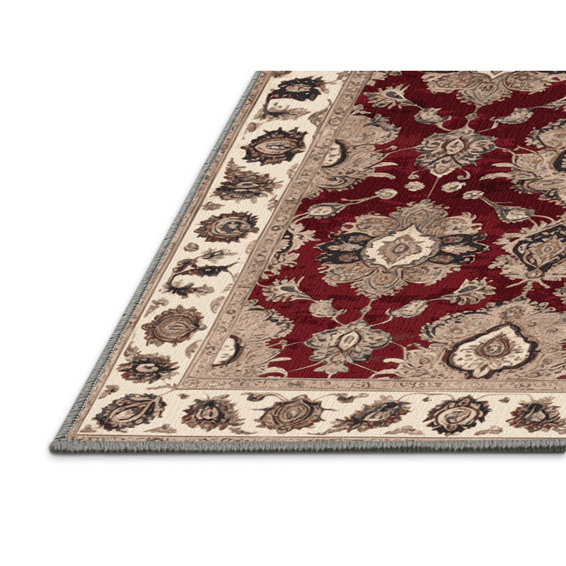 Machine Washable Persian Grey Area Rug, Rectangle 7' x 9'