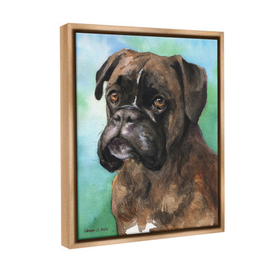 " Boxer Dog Portrait Floater Frame " by GeorgeDyachenkoArt