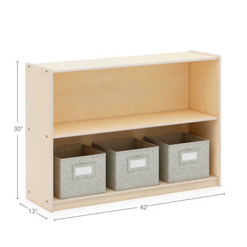 EdQ Essentials 2-Shelf Open Storage, Natural, 30" H x 13" W x 42" D