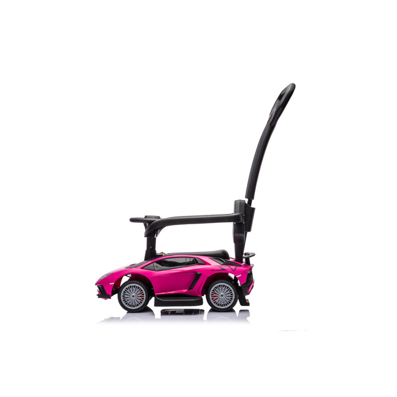 Pink Lamborghini 3-in-1 Kids Push Ride-On Toy Car