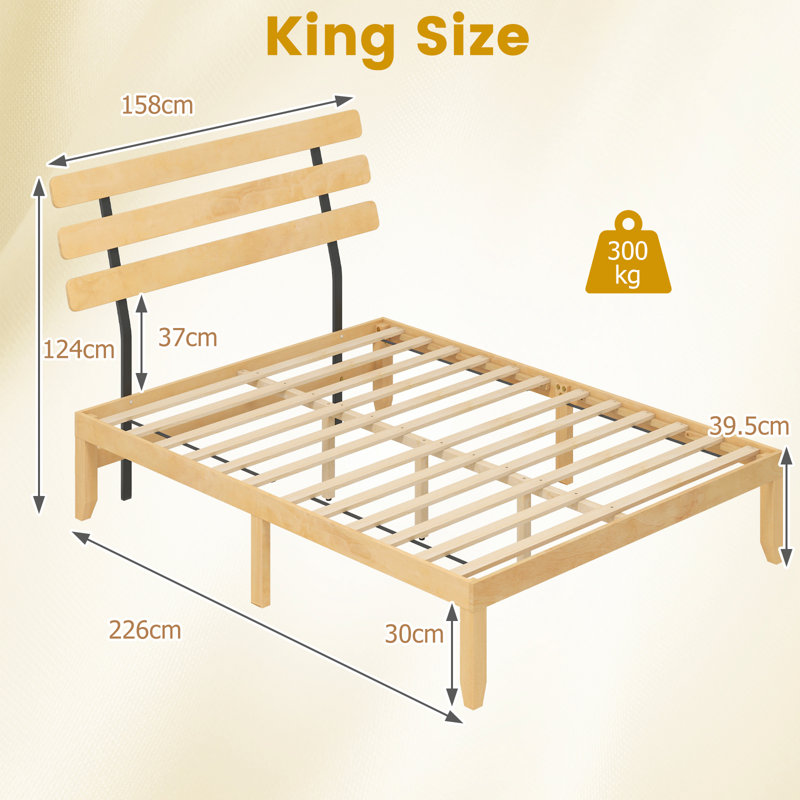 Bed, Kingsize (5'), Yellow