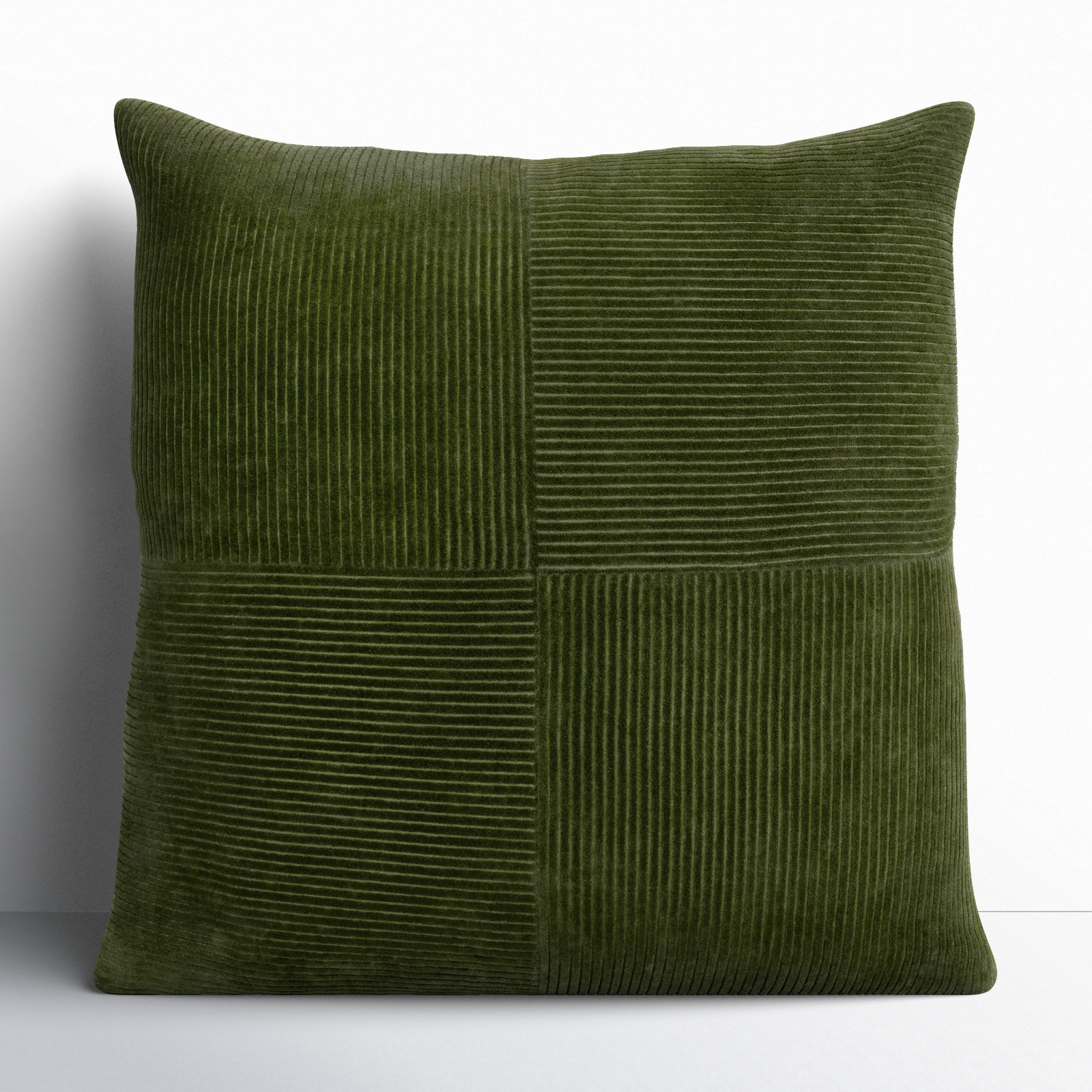 Selma Cotton Throw Pillow, 18" x 18", Olive