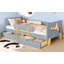 Lit plateforme simple avec tiroirs de rangement, structure de lit en bois massif avec garde-corps-256151181-256151180