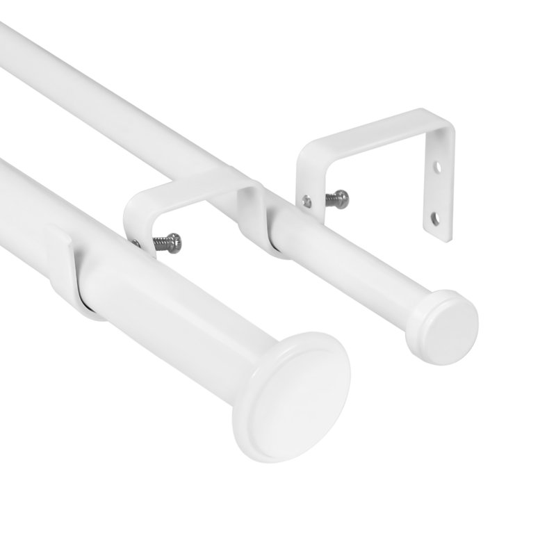 Tringle à rideaux double réglable 1 "Cousar, H 1 po x l 48 po x P 1 po, Blanc