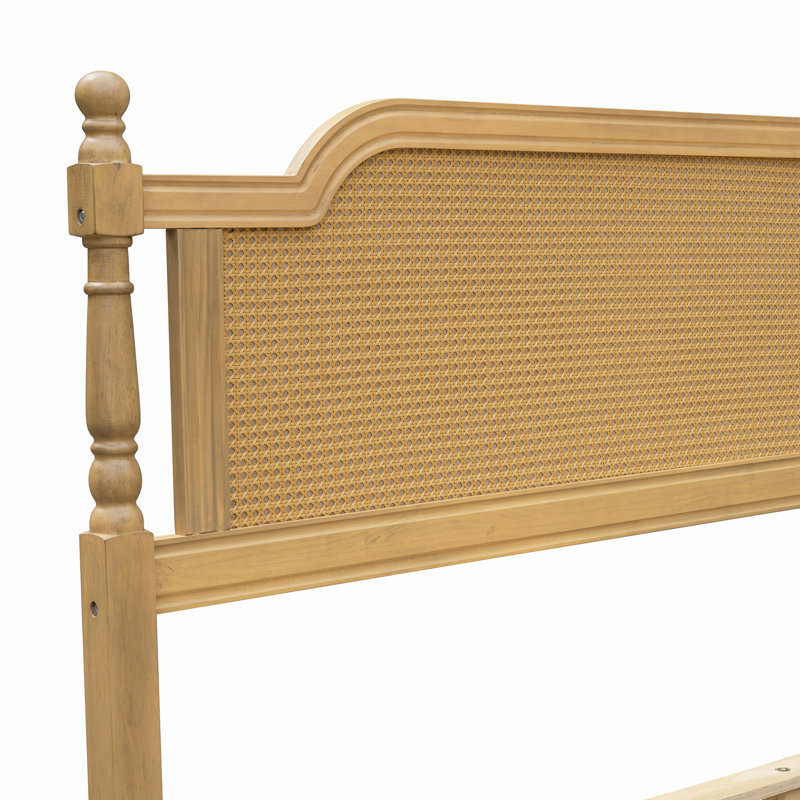 Structure de lit en rotin de style traditionnel, aucun sommier nécessaire