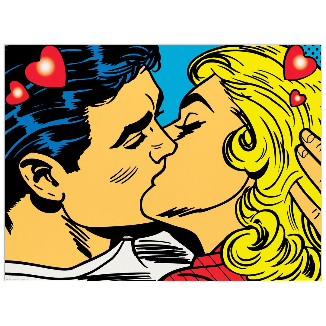 Paneel „Couple Kissing“ von Dale, Grafikdruck