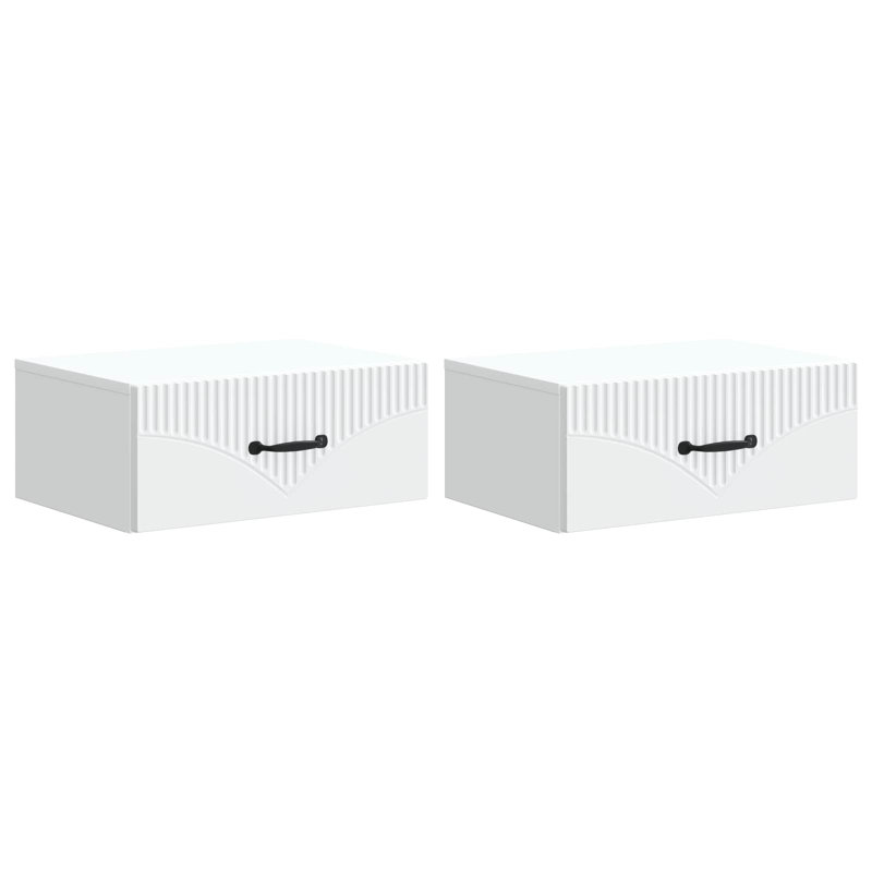 49cm W Manufactured Wood Bedside Table, White