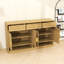 Buffet Farmhouse avec tablette réglable, 3 tiroirs, 4 portes et compartiments ouverts-1359142406