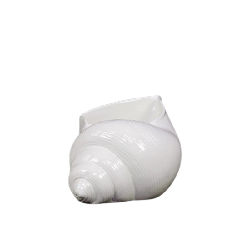 Conch en céramique coquillage lg côtes Rodas, H 6 po x l 7 po x P 7,5 po