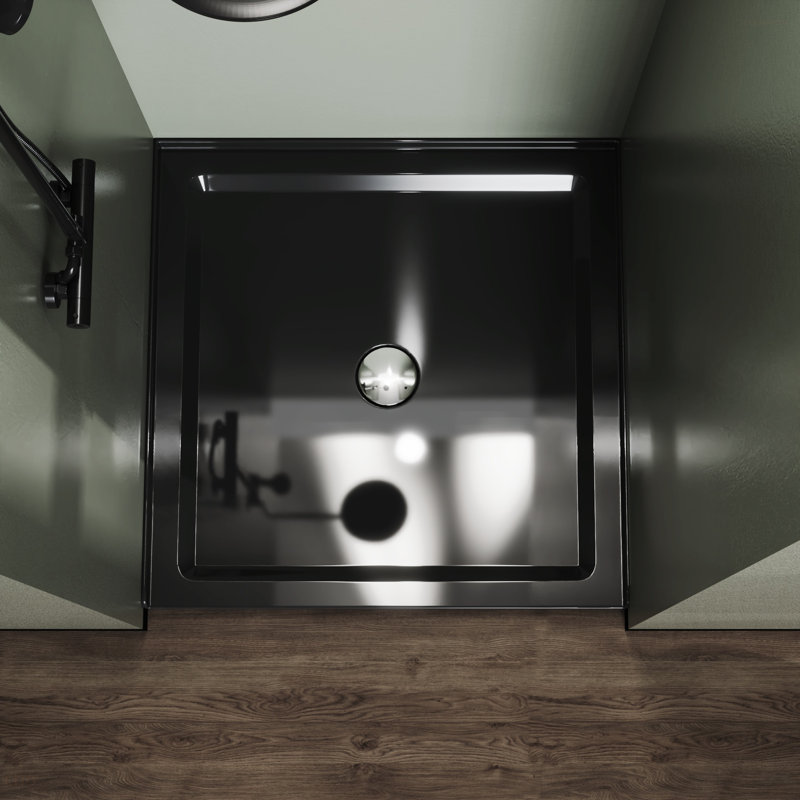 Black Shower Pan 36 In X 36 In Shower Base Single-Threshold