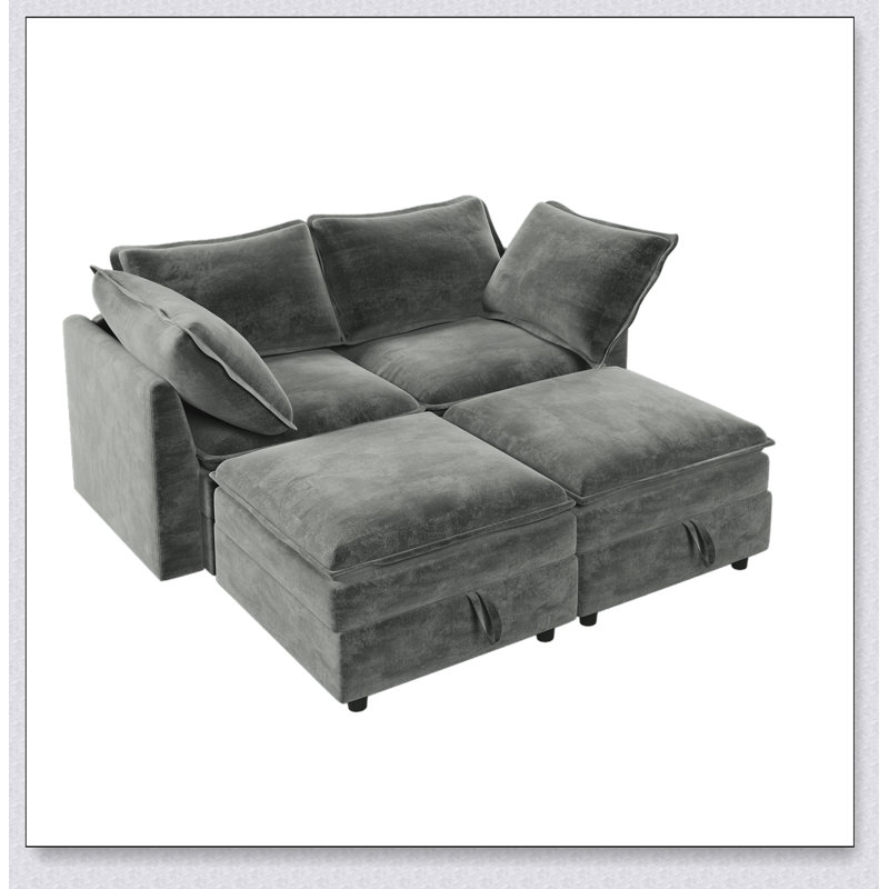 Canapé modulaire confortable avec rangement spacieux et design élégant pour une détente moderne, Gris