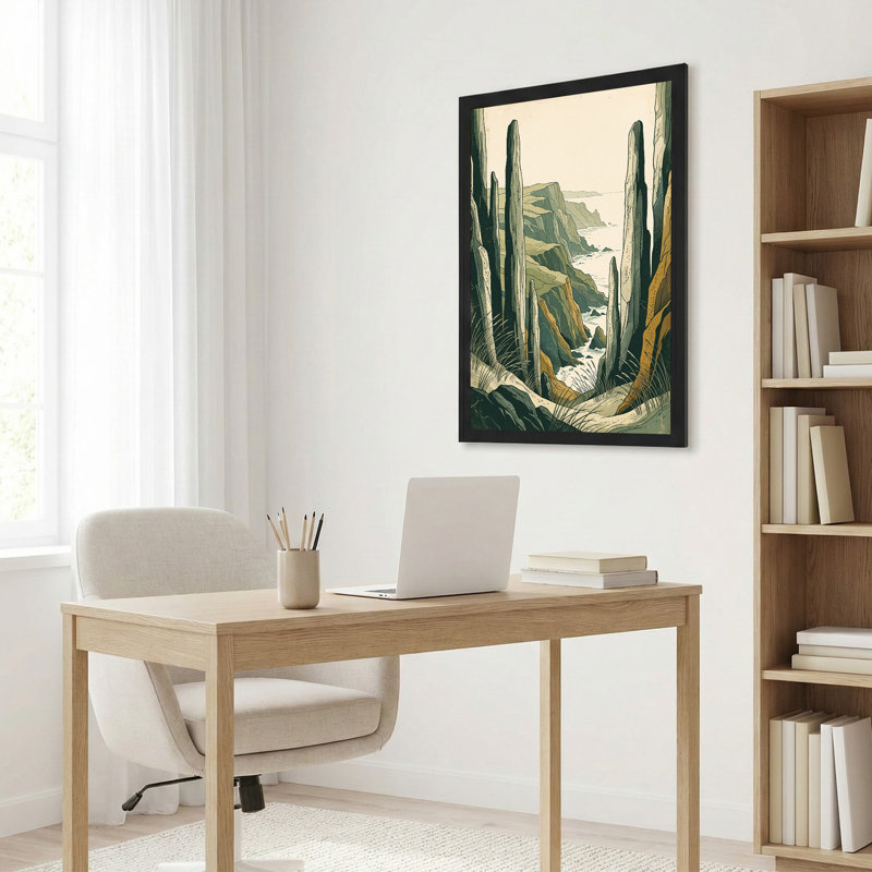 Art mural sur toile vert et brun, H 30 po x l 20 po