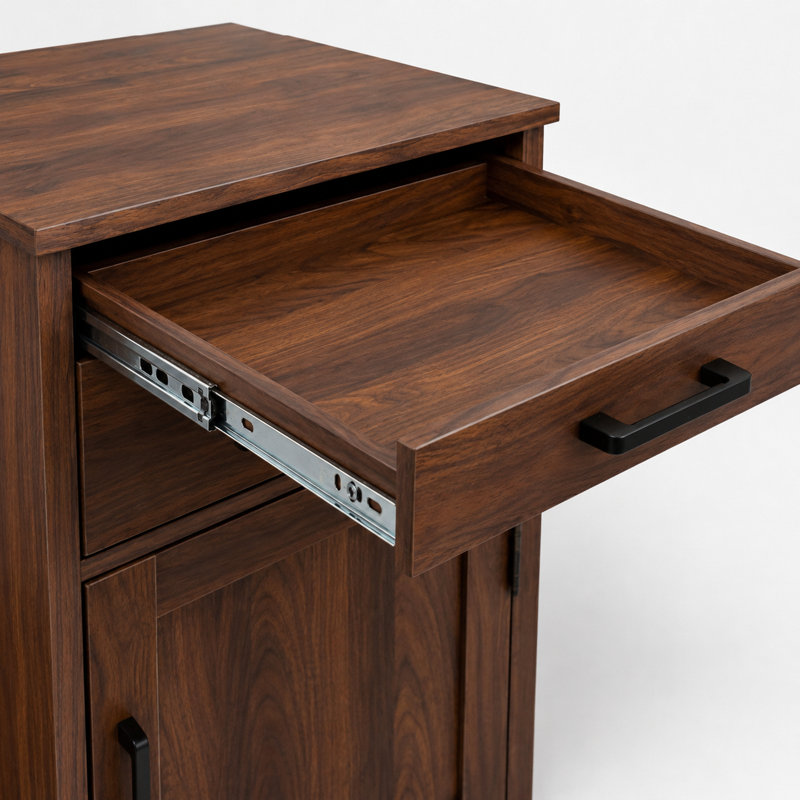 Wine Bar Cabinet With Drawer And Storage Cabinet, Brown