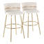  Tabourets de bar à hauteur fixe en velours 30 "avec repose-pieds rond Sone-89129275-89678223