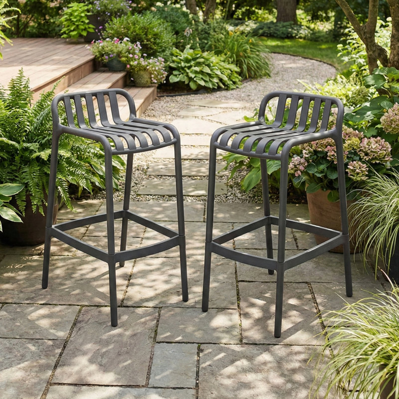 Outdoor 77cm Bar Stool, Grey