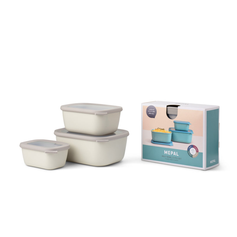 Ensemble de 3 contenants alimentaires, Blanc