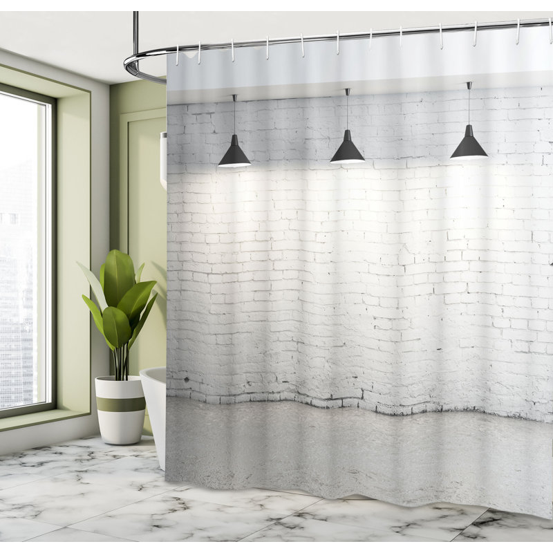 Ensemble de rideau de douche + crochets, H 70 po x l 69 po