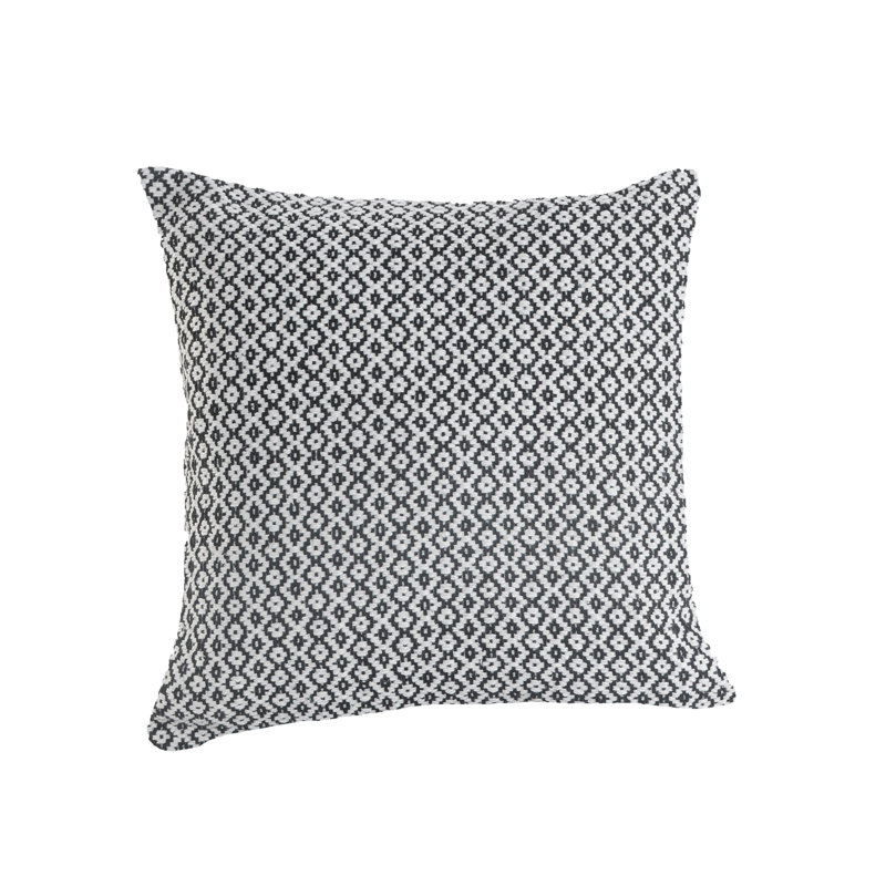 Farmhouse Transitional Geometric 100% Cotton Throw Pillow Cover, Black, Pillow Cover Only - No Insert