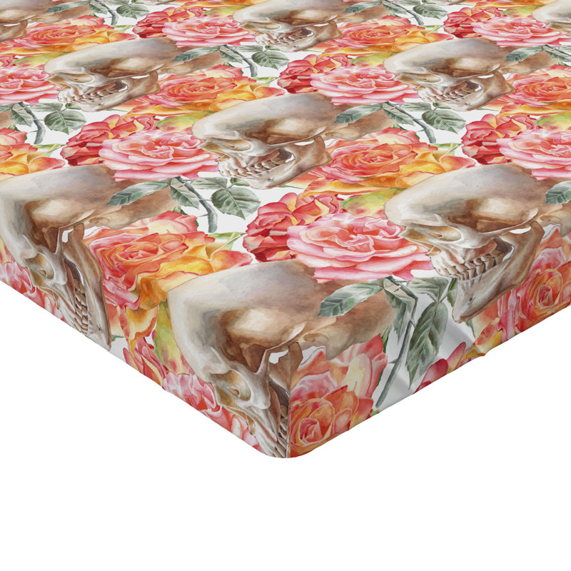 Drap-housse Ambesonne, Rose pâle, vert réséda / floral, Drap-housse de taille très grand