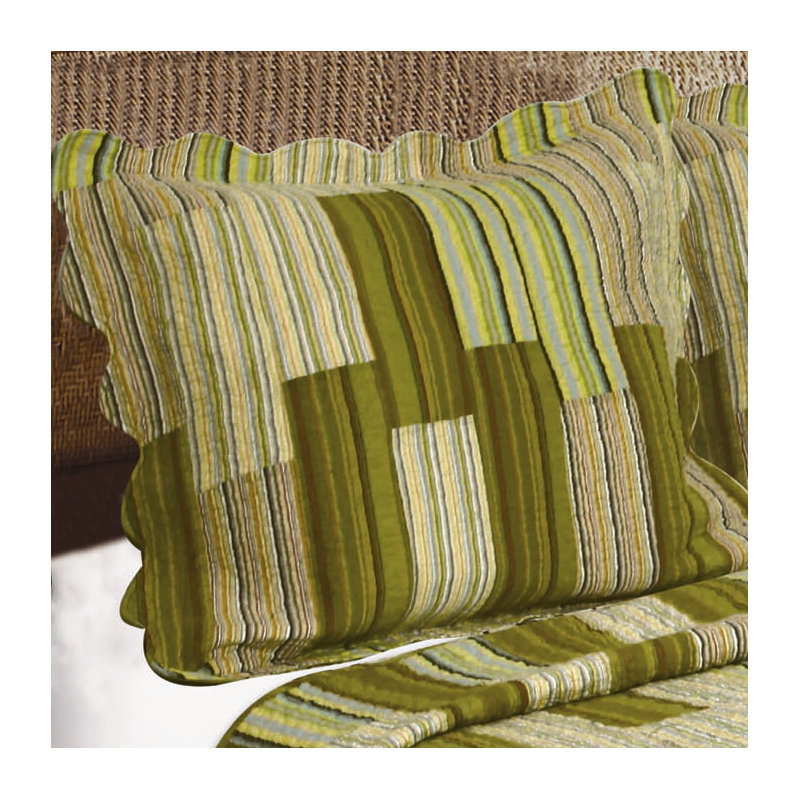 Camping Patchwork Patchwork Sham Set, Euro