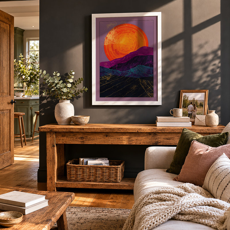 Desert Under Stars Modern - Print, A1 - 84.1 x 59.4 cm, White