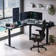 Kodee  63'' L Standing Desk Shaped Height Adjustable Desk with Headphone Hook for Home Office, 4-in 1 Electrical Outlet Included,Desk With Memory Controller,Easy to Assemble