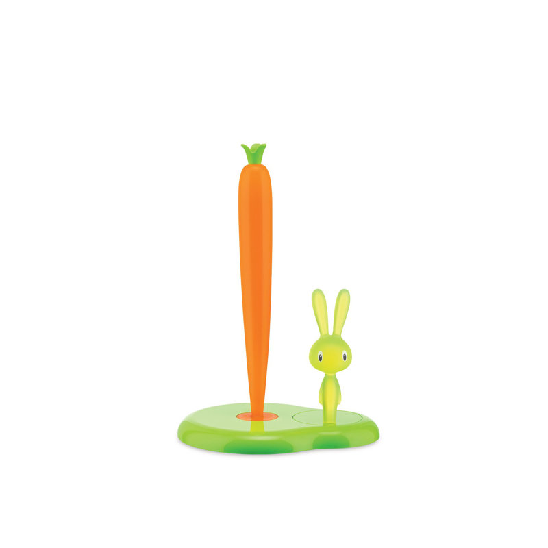 Bunny & Carrot Kitchen Roll Holder, 13.39", Green
