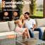 Ensemble de conversation modulaire en osier / rotin pour 5 personnes avec table basse lumineuse Wahkon-103896538