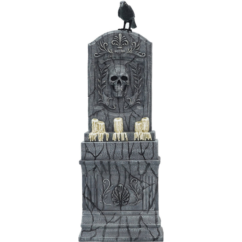 Grande pierre tombale de cimetière vieilli activée par le mouvement Creepy Yard Decor, accessoire d'Halloween haut de gamme