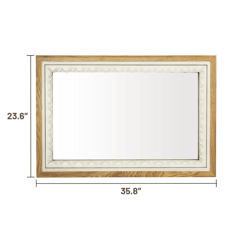 Ciriaco Solid Wood Rectangle Decorative Mirror Accent Mirror