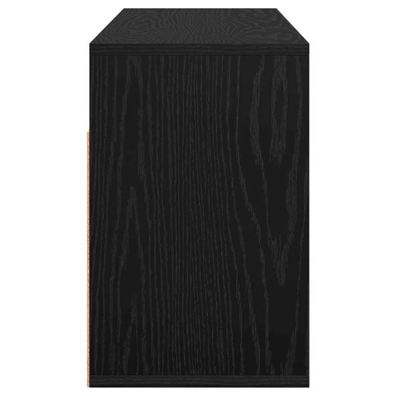TV Stand, 16.93'' H x 34.25'' W x 10.83'' D, Black Oak